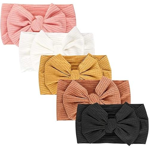 DRESHOW BQUBO Baby Nylon Headbands Hairbands Soft Stretchy Cute Big Bow for Girls Newborn Infant Toddlers Hair Accessories