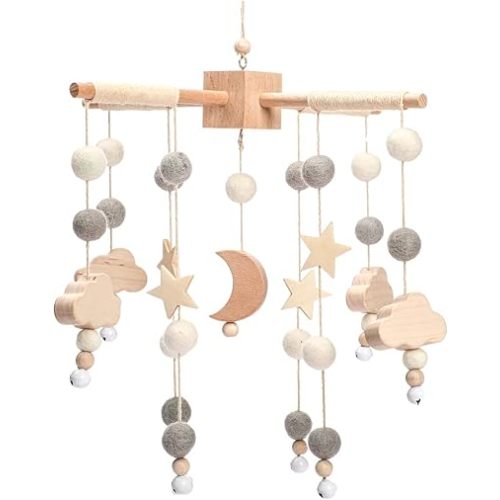 Baby Mobile for Crib | Baby Crib Nursery Mobile Star Moon for Baby Boys and Girls | Boho Nursery Decor | Baby Shower Set for Infant Bedroom Hanging Decoration