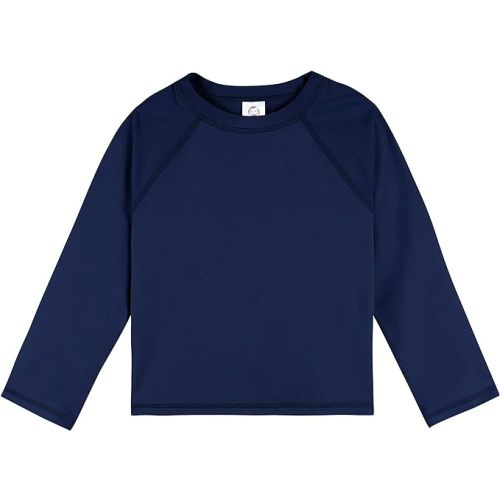Gerber Unisex Baby Toddler Upf 50+ Long Sleeve Rashguard Swim Shirt - 6-9 Months - Navy