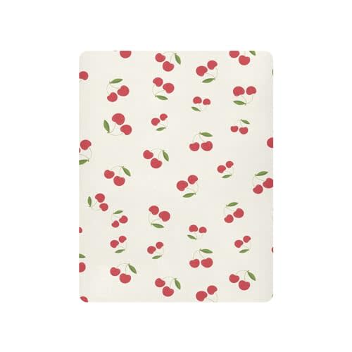 Burbuja Fitted Crib Sheet for Girls and Boys, Cute Cherrys Soft Breathable Crib Sheet for Standard Crib and Toddler Bed Mattresses, 27 x 39 in