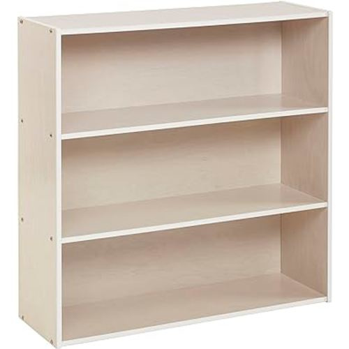 ECR4Kids Streamline 3-Shelf Storage Cabinet, 36in, Kid's Bookshelf, White Wash