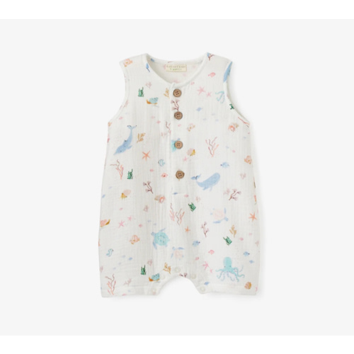 Ocean Adventure Organic Muslin Shortall – Elegant Baby
