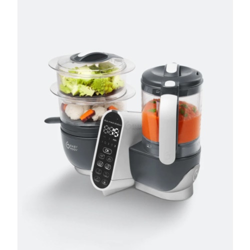 Babymoov Duo Meal Station, 6 in 1 Food Processor With Steam Cooker, Multi-Speed Blender, Baby Purees, Warmer, Defroster, Sterilizer, Grey
