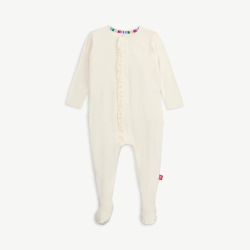 egret RightFit™ magnetic parent favorite footie with ruffles – Magnetic Me
