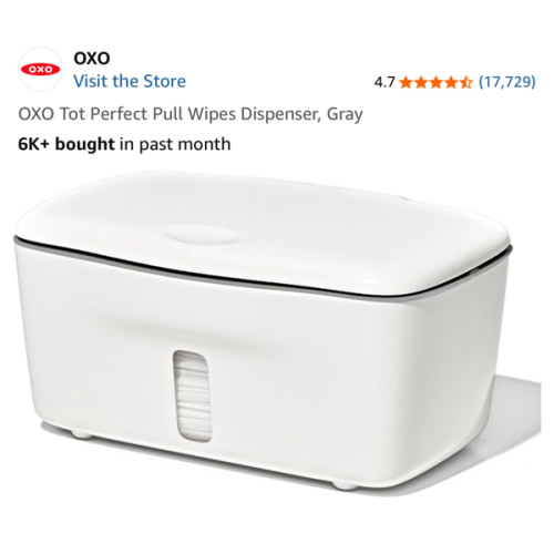 OXO Tot Perfect Pull Wipes Dispenser, Gray