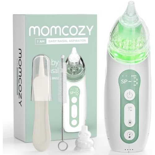 Momcozy Baby Nasal Aspirator, 3 Suction Levels Electric Nasal Aspirator for Baby, Newborn and Toddler, Portable Baby Nose Aspirator with Light Soothing and Music