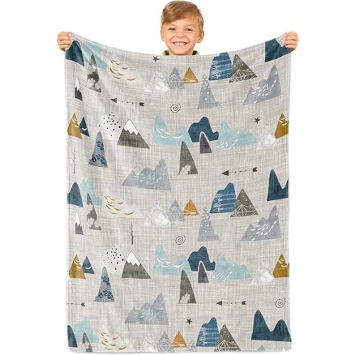 Adventure Mountains Toddler Blanket for Boys Girls, Mountains Baby Receiving Blanket, Soft Mountains Blanket for Toddler Boys and Girls, Mountains Blanket for Baby Shower 30’’X40’’