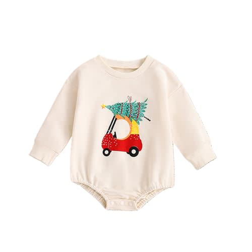 Liuckyxin Baby Girl Boy Christmas Outfit Long Sleeve Romper Shirt Crew Neck Bodysuit Newborn Fall Winter Clothes