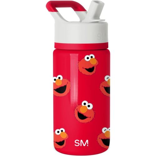 Simple Modern Kids Summit Water Bottle with Straw Lid | Sesame Street 14oz Stainless Steel Cup Insulated Tumbler for Boys, Girls, School | Elmo Says