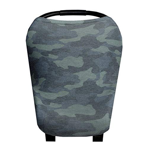 Baby Car Seat Cover Canopy and Nursing Cover Multi-Use Stretchy 5 in 1 Gift "Hunter" by Copper Pearl