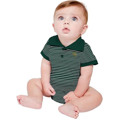 Two Feet Ahead Striped Short Sleeve Golf Polo Baby Bodysuit Creeper Infants University College Officially Licensed