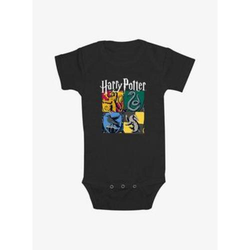 Harry Potter All Hogwarts Houses Infant Bodysuit - BLACK | BoxLunch