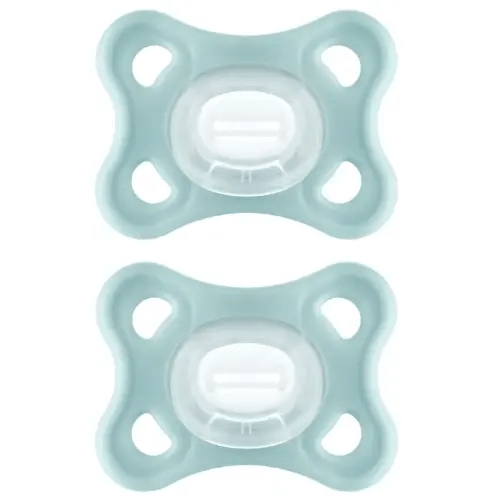 MAM Comfort Baby Pacifiers, Lightweight One-Piece Full Silicone Binky for Newborns 3-12 Months, BPA-Free, Easy to Clean Pacifier, Best for Breastfed Babies, with Sterilizer Case, 2 Count Binkies