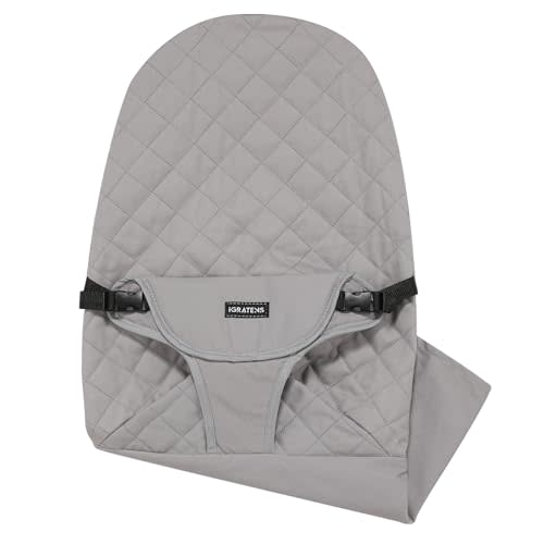 Fabric Seat for Bouncer - Cover for Baby Babybjorn Bouncer Balance Soft & Bliss, 100% Cotton, Skin -Friendly, Machine Washable, Light Grey