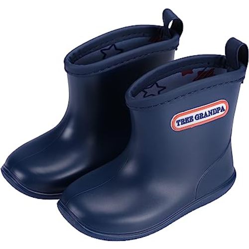 Tree Grandpa Toddler Rain Boots Baby Kids Easy-on Rain shoes Children Waterproof Shoes for Boys Girls(1-6 Years)