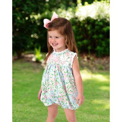 Cecil & Lou- Pink Floral Embroidered Fiesta Bubble