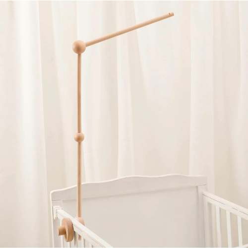 Wooden holder for crib mobile