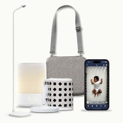 Nanit Pro: 5-Year Plan Bundle - Baby Monitor + Sound Machine - Heather Grey - Floor Stand