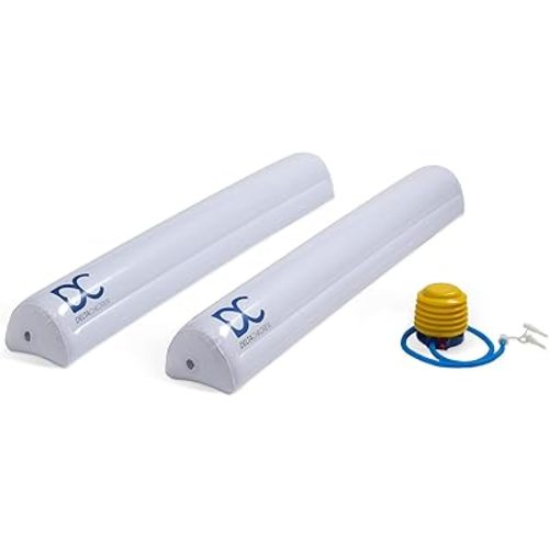 Delta Children Inflatable Bed Rails for Toddlers & Kids with Foot Pump (2 Pack) - Leak-Proof Portable Guardrails Great for Travel or at Home, White