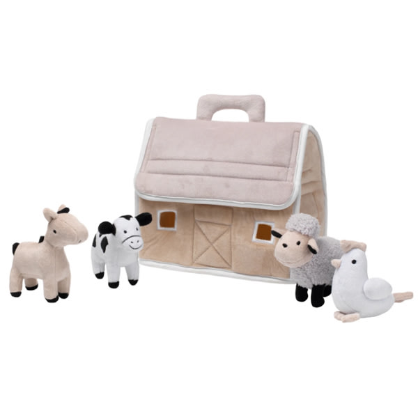 Baby Farm Plush Barn with 4 Stuffed Animals Toy - Taupe/Gray/White – Lambs & Ivy