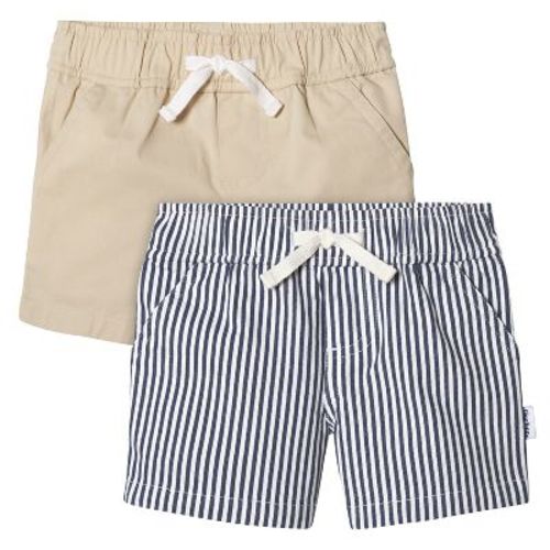 Gerber Baby & Toddler Boys Navy Stripe/khaki Shorts, 2-pack, 6-9 Months