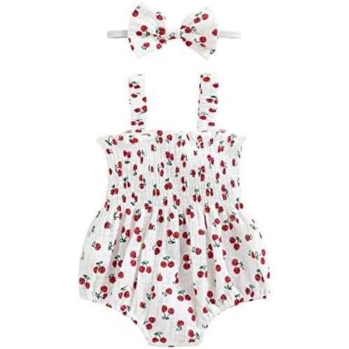 Cute Baby Girl Outfit Sleeveless Romper Breathable Ruched Bodysuit Comfy Outfits Baby Girl Summer Clothes