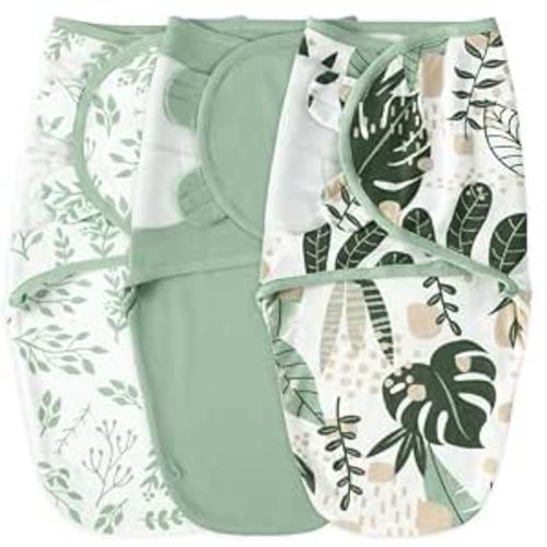 Yoofoss Baby Swaddles for Newborns 100% Cotton, Adjustable Swaddle 3-6 Months 3 Pack Newborn Swaddle Sack, Breathable Soft(Medium)
