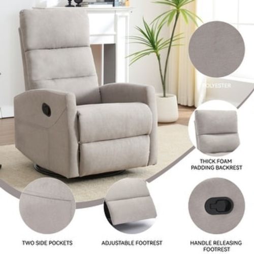Lazy Boy High Back Recliner Chair, 360 Swivel Rocker Chair for Adults, Glider Rocker Recliners, Nursery Chairs for Living Room