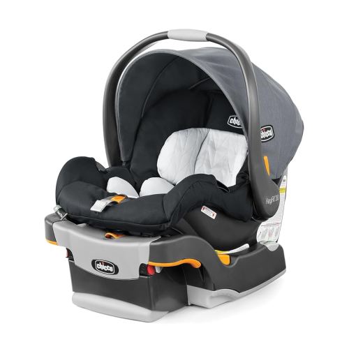 Chicco KeyFit 30 ClearTex Infant Car Seat and Base, Rear-Facing Seat for 4-30 lbs., Includes Head and Body Support, Compatible with Chicco Strollers, Baby Travel Gear - Pewter/Grey