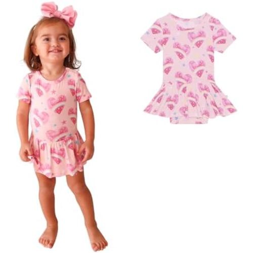 Posh Peanut Baby & Little Girls Dresses for Summer - Twirl Bodysuit Dresses for Girls Made of Soft Viscose from Bamboo