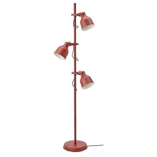 HEKTAR Floor lamp with 3-spotlights - brown-red