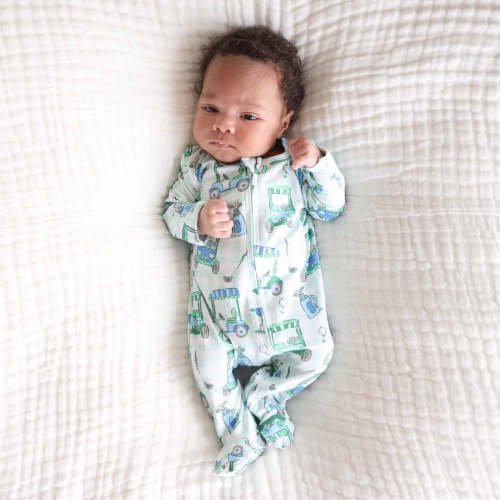 Birdie Babes Zipper Footie | Green