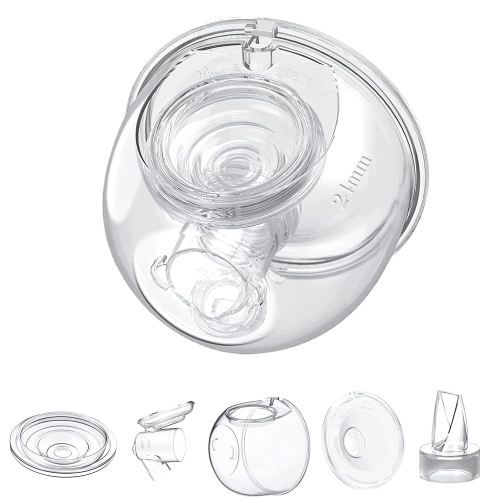 Wearable Breast Pump Milk Collector Cup Accessories,Compatible with TSRETE S12/S9,Kmaier S12 Wearable Breast Pump,Include Duckbill Valve,Silicone Diaphragm,24mm Flange,Milk Collector,Linker