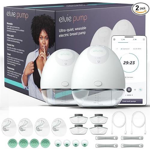 Elvie - Double, Wearable Breast Pump w/App - The Smallest & Quietest - Portable - Hands Free & Discreet - Automated with Four Personalized Settings
