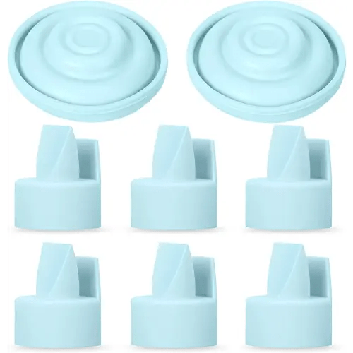 [8-Count] Papablic Duckbill Valves and Silicone Membrane Compatible with Spectra S1, S2 and 9 Plus Breastpumps, Not Original Spectra Pump Parts, BPA/DEHP Free, Blue