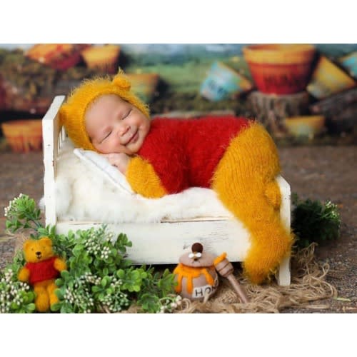 newborn knit winnie the Pooh bear outfit. winnie bear toys.1 year winnie the Pooh overall set. Bear hat. Halloween outfit. Easter costume.