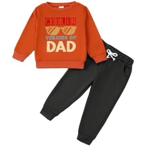 NZRVAWS Toddler Baby Boy Clothes Long Sleeve Pullover Sweatshirt Letter Top Jogger Pants Newborn Infant Boy Clothing Set