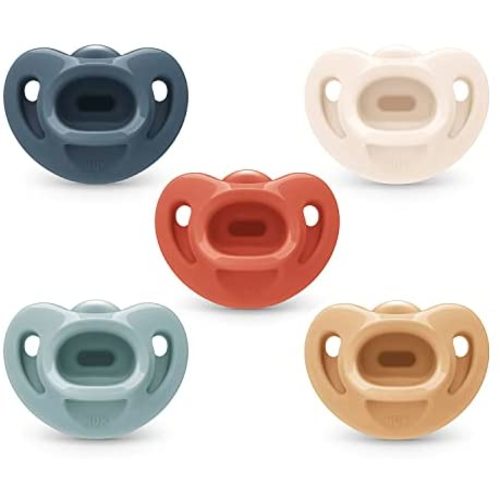 NUK Comfy Orthodontic Pacifiers, 0-6 Months, Timeless Collection, Pack of 5