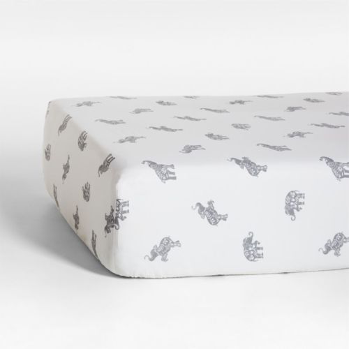 Botanical Elephant Organic Cotton Baby Crib Fitted Sheet