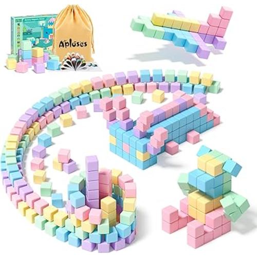 45PCS Magnetic Blocks - Toddler Girl Toys, Magnet Building Blocks, STEM Sensory Outdoor Autism Toys for 3-5 Year Old Boys & Girls, Magnetic Cubes Classroom Must Haves for Kids Ages 3+