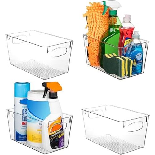 ClearSpace Clear Plastic Storage Bins – Perfect Kitchen Organization and Storage or Pantry Storage – Fridge Organizer, Pantry Organization and Clear Storage Bins, Cabinet Organizers