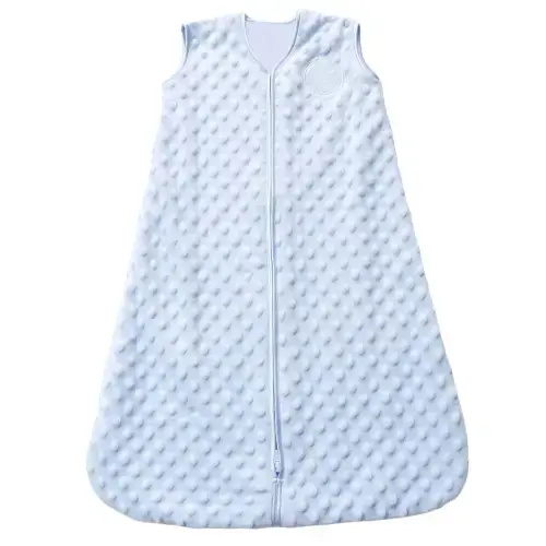 1.5 tog Blue Plushy Dot Velboa Wearable Baby Blanket HALO