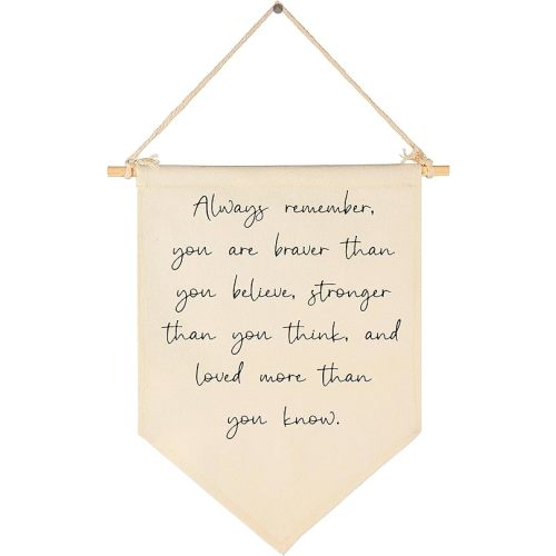 Always Remember,You Are Braver-Flag Sign Present for Baby Newborn Boys Girls Kids-Banner Pennant Wall Decor Present for Nursery Bedroom Playroom -Baby Gift Shower-New Home Christmas Gift