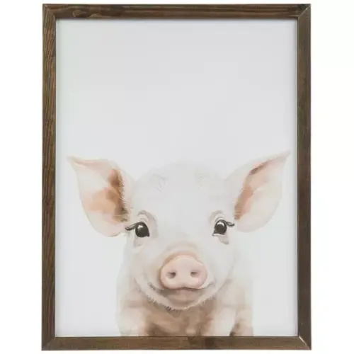 Baby Pig Framed Wall Decor
