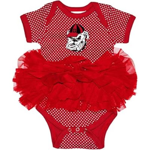 Two Feet Ahead Newborn Baby Girl Bodysuit Creeper Polka Dot Tutu Skirt Dress College Licensed