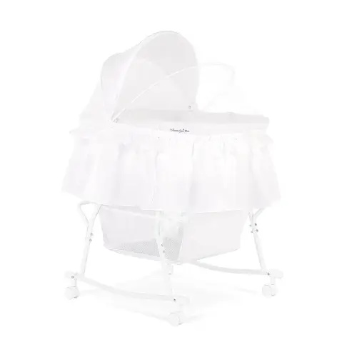 Dream On Me Lacy Portable 2-in-1 Bassinet & Cradle in White