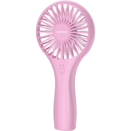 TriPole Handheld Mini Fan Battery Operated Small Personal Portable Fan Speed Adjustable USB Rechargeable Fans for Kids Girls Women Men Home Office Indoor Outdoor Travelling, Pink