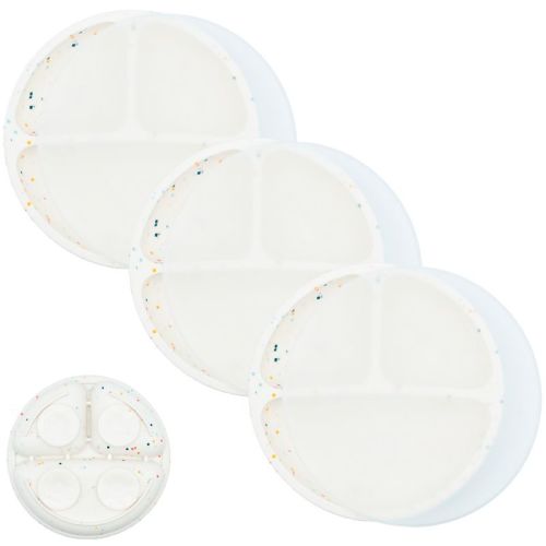Weesprout Suction Plates For Babies & Toddlers 100% Silicone Divided Design - No Lids, 3 Pack