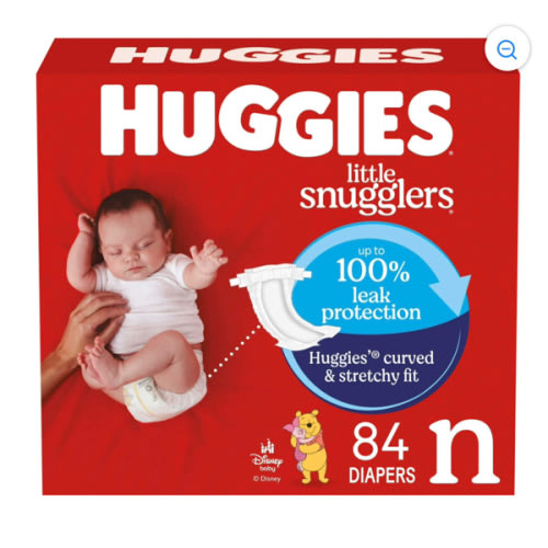 Free Shipping! Huggies Baby Diapers Size Newborn Up to 10 lbs 84 Ctn GentleLeak Leak Protection