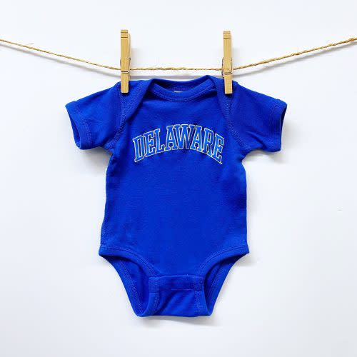 University of Delaware Arched Delaware Onesie - Royal